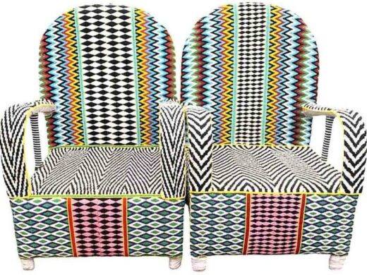 African Hand Beaded Royal Chairs