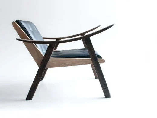 Wood & Leather Upholstered Chair